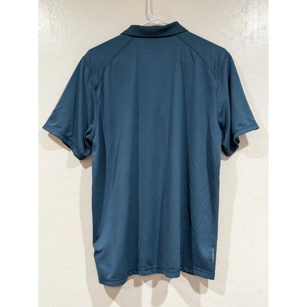 The North Face Mens FlashDry Polo Shirt Blue Teal Short Sleeve Size Large L